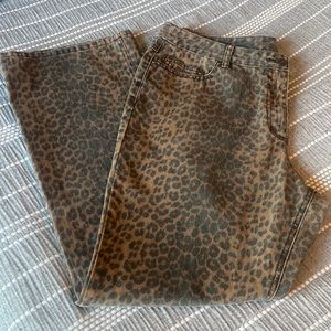 Vintage Leopard Print Jeanology Mom Jeans